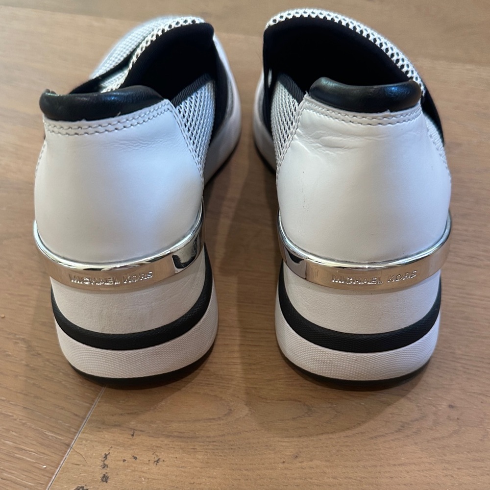 Michael Kors Men's Black and White Mesh Sneakers - Picture 3 of 7